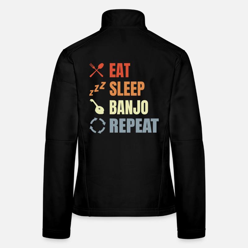 Vintage Banjo Spruch - Frauen Softshelljacke - Schwarz