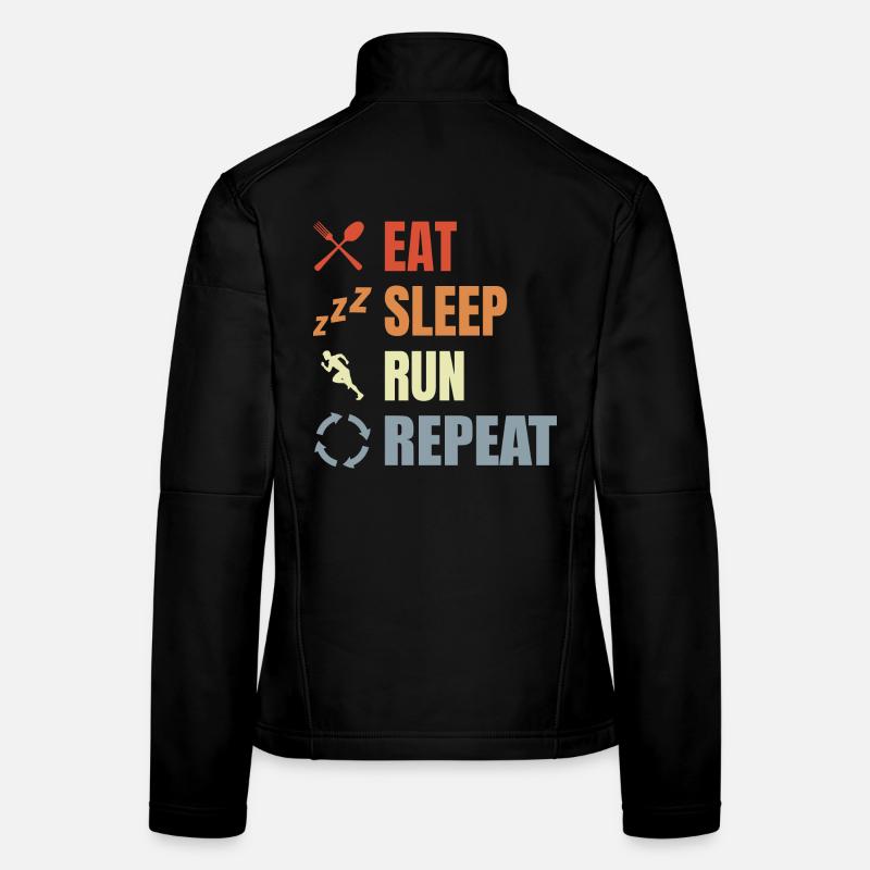 Eating, sleeping, running, repeating Women's Softshell Jacket