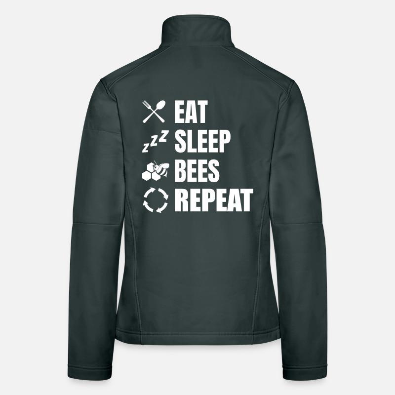 Eating, sleeping, beekeeping, repeating Women's Softshell Jacket