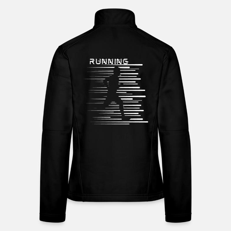 Courir, facile, actif, courir, rayures cool Veste en tissu softshell Femme