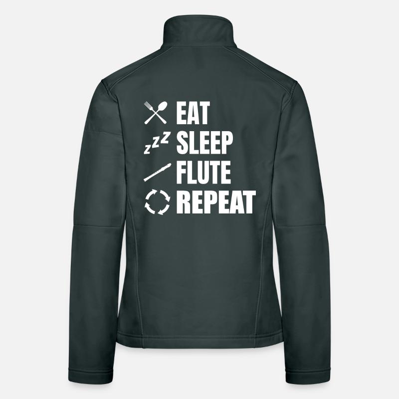 Eat Sleep Flute Repeat Frauen Softshelljacke