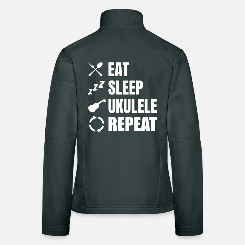 Eat Sleep Ukulele Repeat Women's Softshell Jacket
