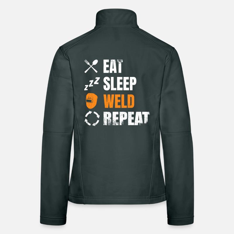 Manger, dormir, souder, répéter Veste en tissu softshell Femme