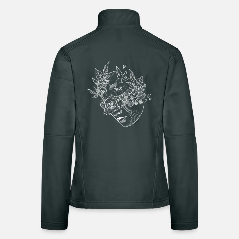 Masque de fleur 2 Veste en tissu softshell Femme