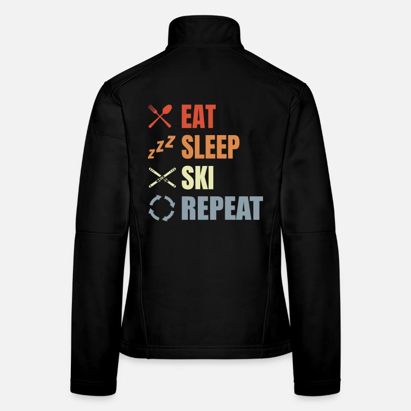Eat Sleep Ski Repeat Frauen Softshelljacke