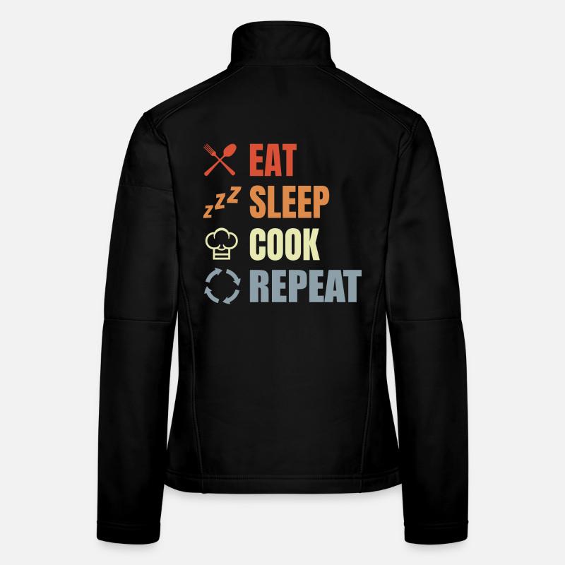 Manger, dormir, cuisiner, répéter Veste en tissu softshell Femme