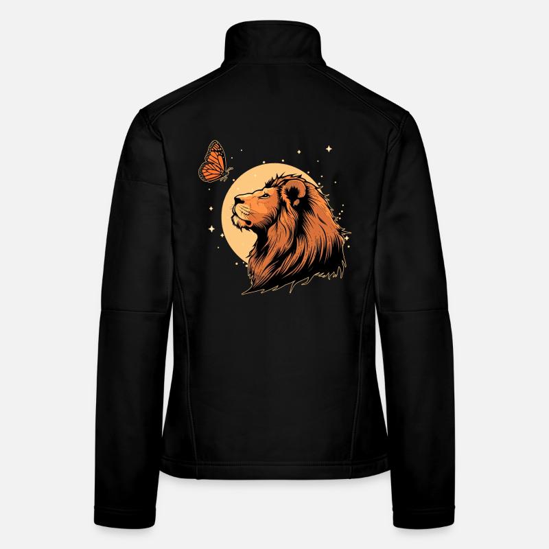 Lion with butterfly Women's Softshell Jacket