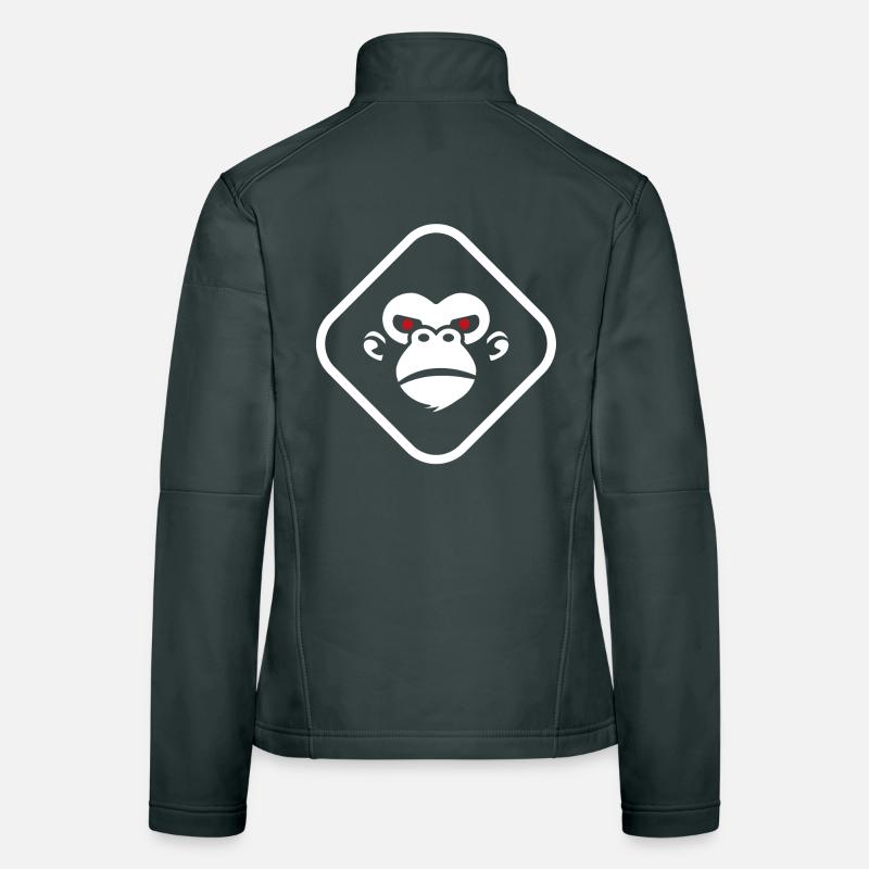 Gorilla Logo dunkler Hintergrund Frauen Softshelljacke