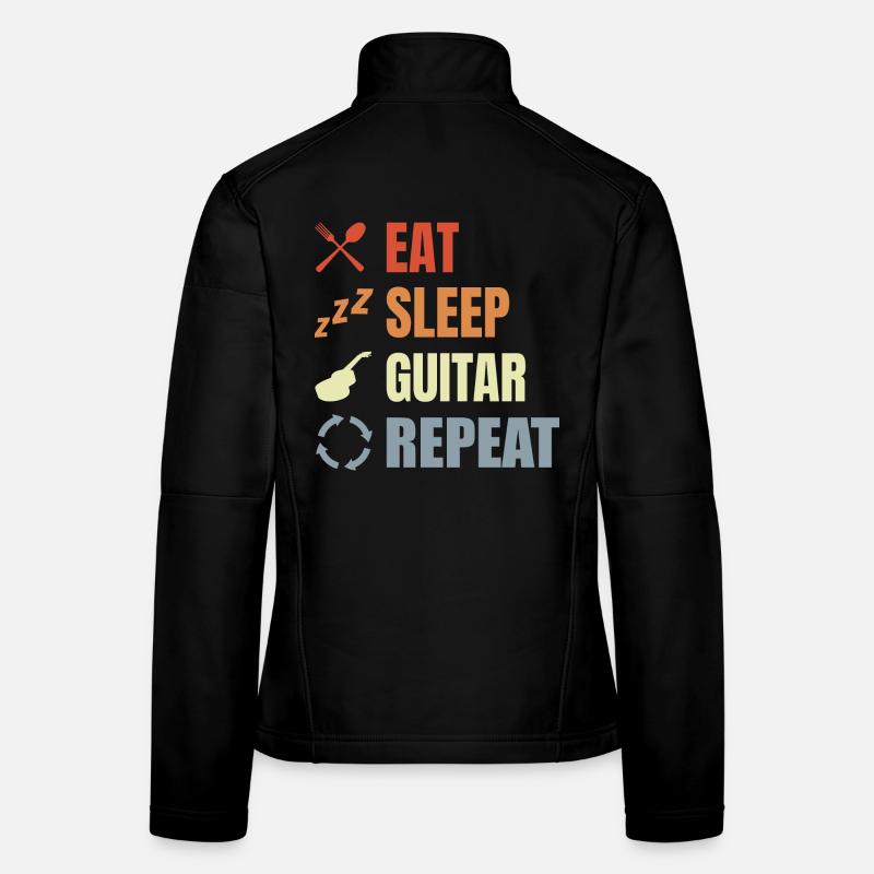 Eat Sleep Guitar Repeat Women's Softshell Jacket