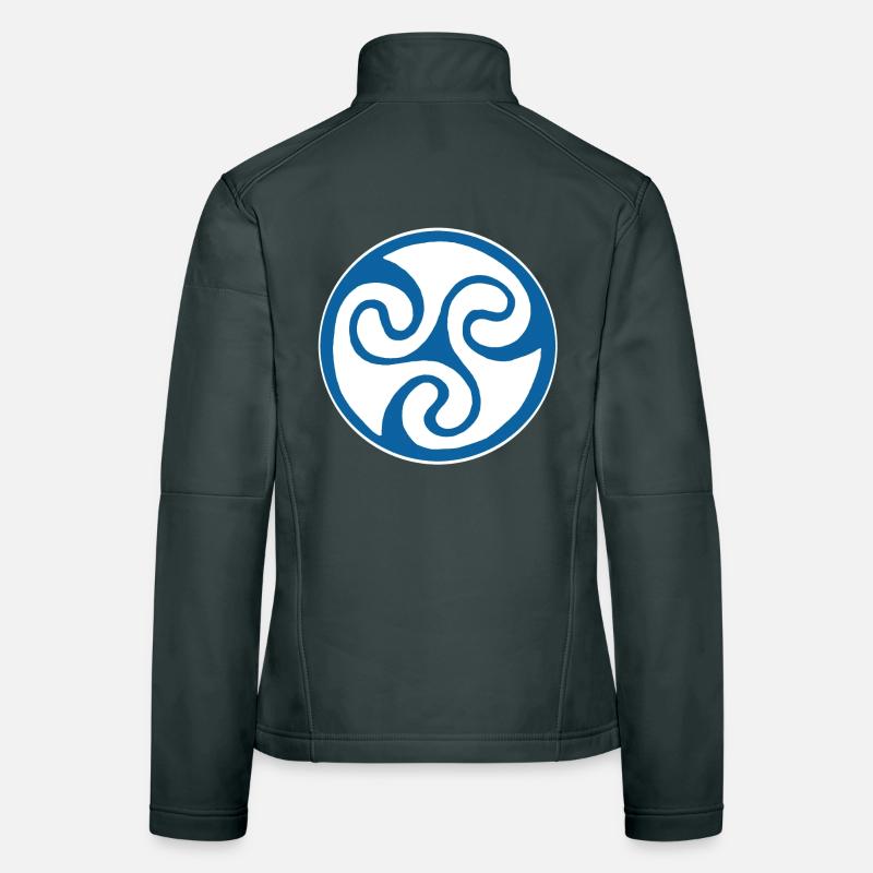 Symbole celte bleu Veste en tissu softshell Femme