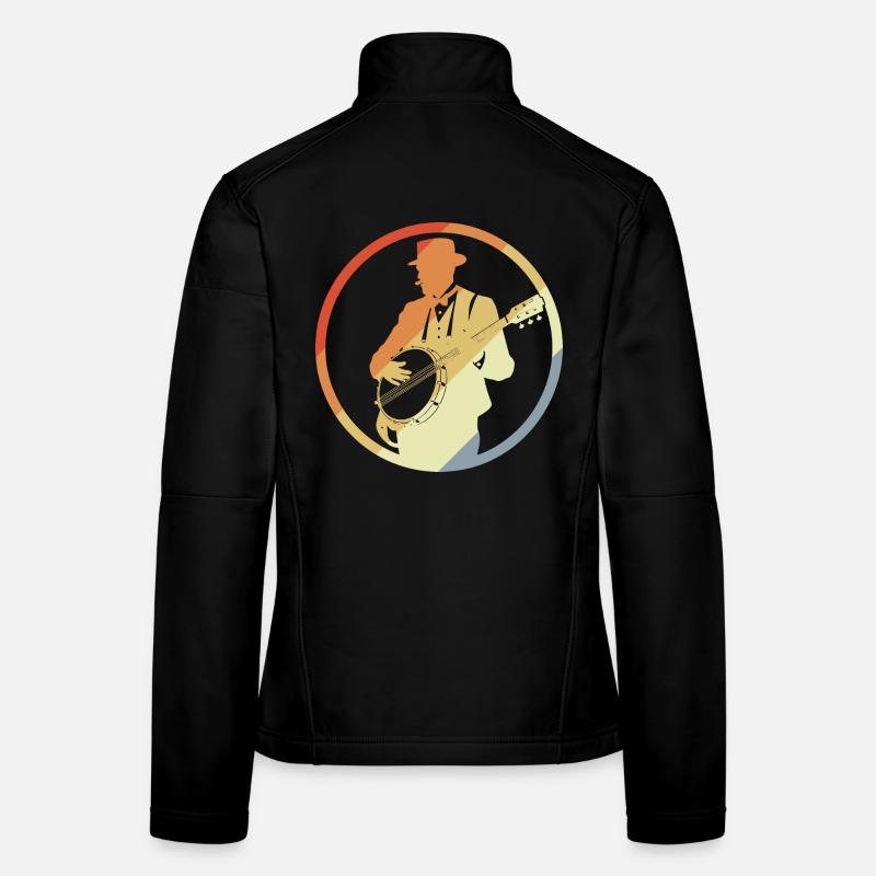Banjo Player Vintage Women's Softshell Jacket