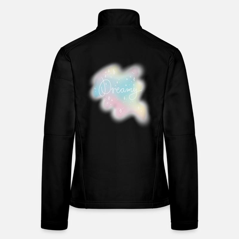 Dreamy – Pastell Aquarell Ästhetik - Frauen Softshelljacke - Schwarz