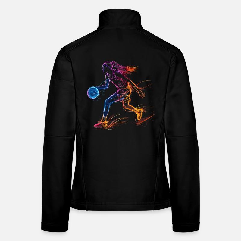 Basketball Player Sketch Women's Softshell Jacket