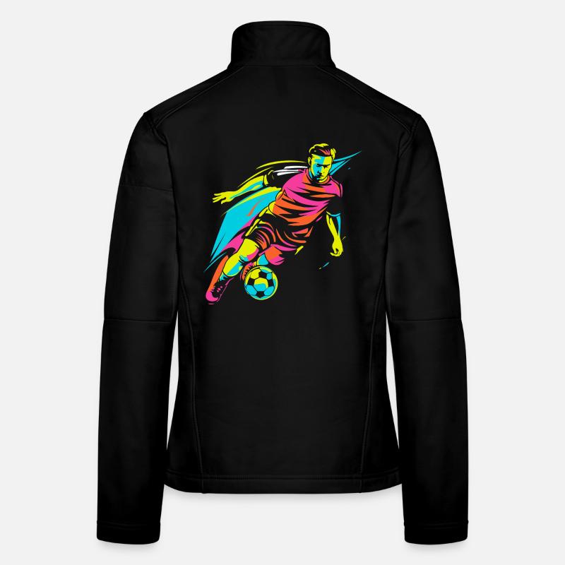 Soccer Player Retrowave Women's Softshell Jacket