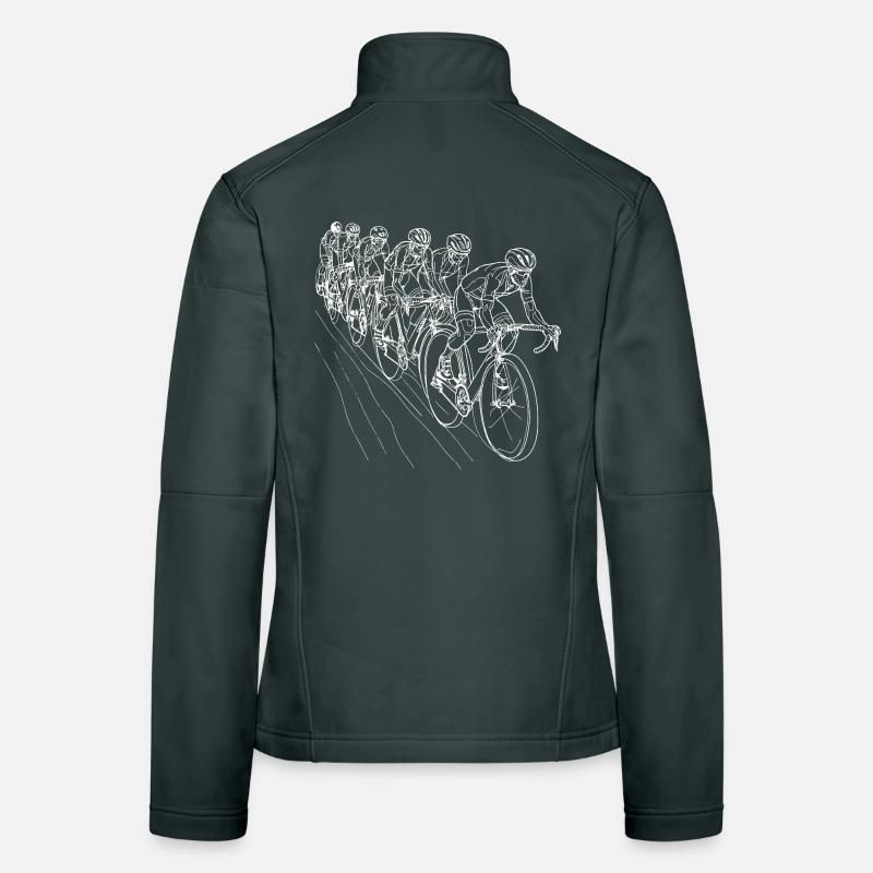 Dessin au trait cycliste Veste en tissu softshell Femme