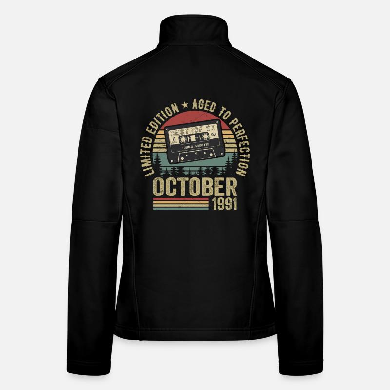Classic Car October 1991 Birthday Gift October Women's Softshell Jacket