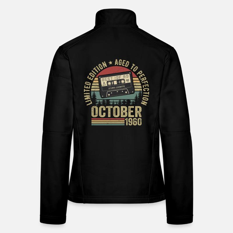 Vintage Car October 1960's Birthday Gift October Women's Softshell Jacket