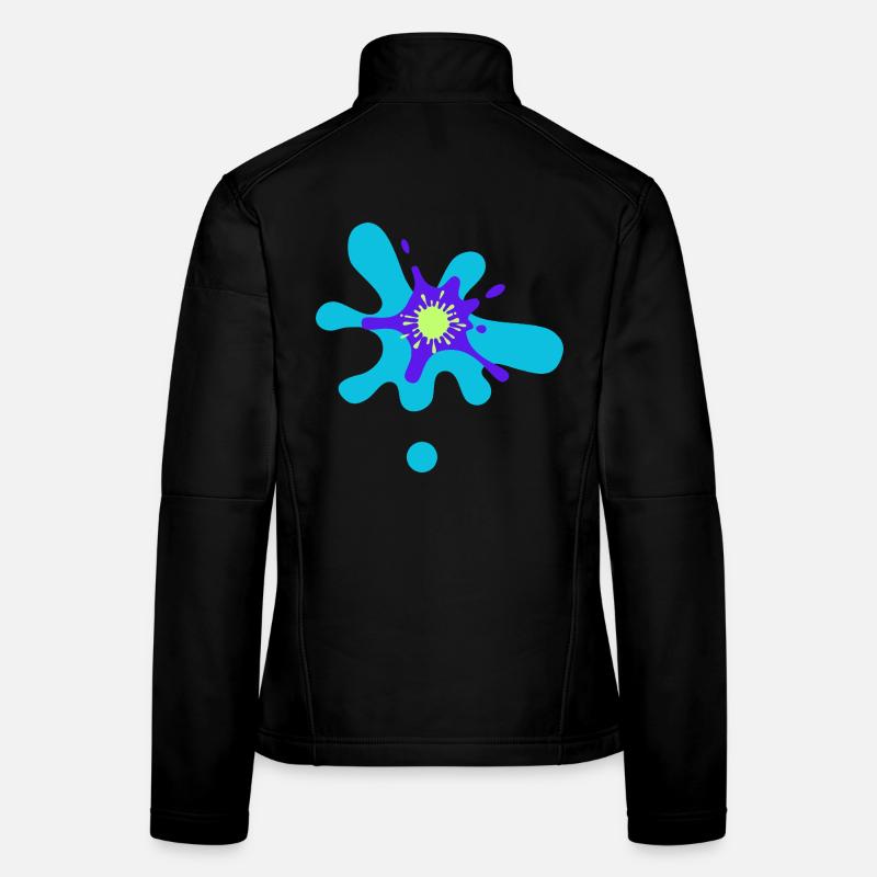 Abstrakter Farbschlag Muster Frauen Softshelljacke