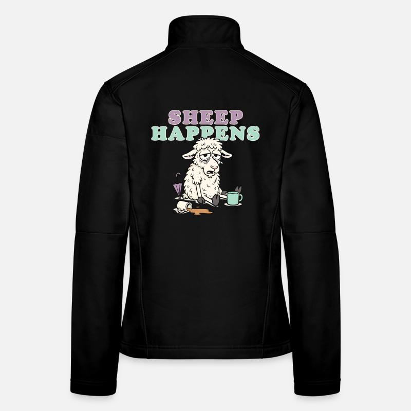 Mouton Arrive Rire Pastel Veste en tissu softshell Femme