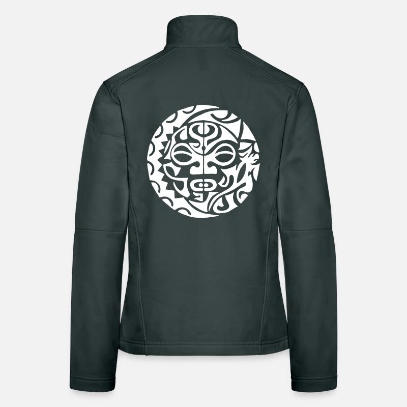 Crâne de Polynésie (blanc) Veste en tissu softshell Femme