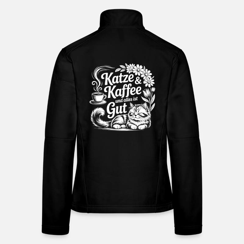 Le chat et le café – Tout va bien Veste en tissu softshell Femme