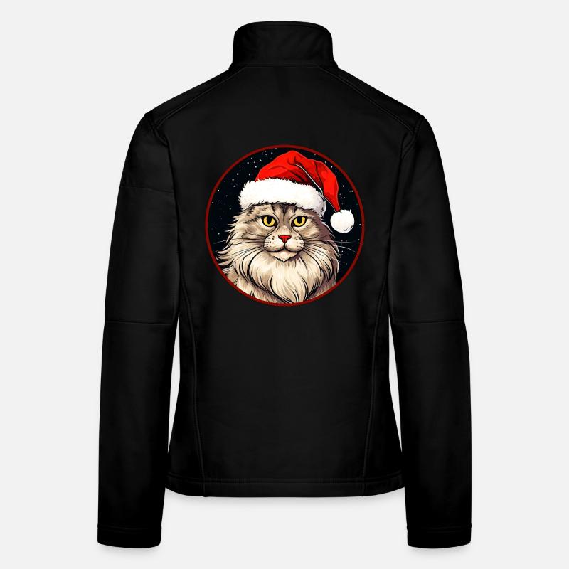 Chats Noël Veste en tissu softshell Femme