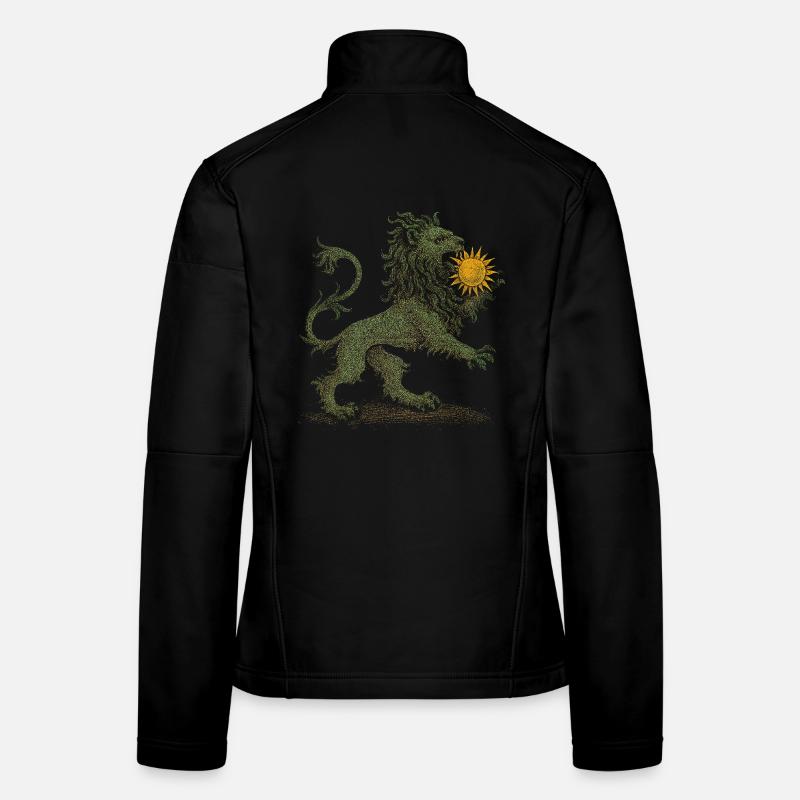 Grüner Löwe - Frauen Softshelljacke - Schwarz