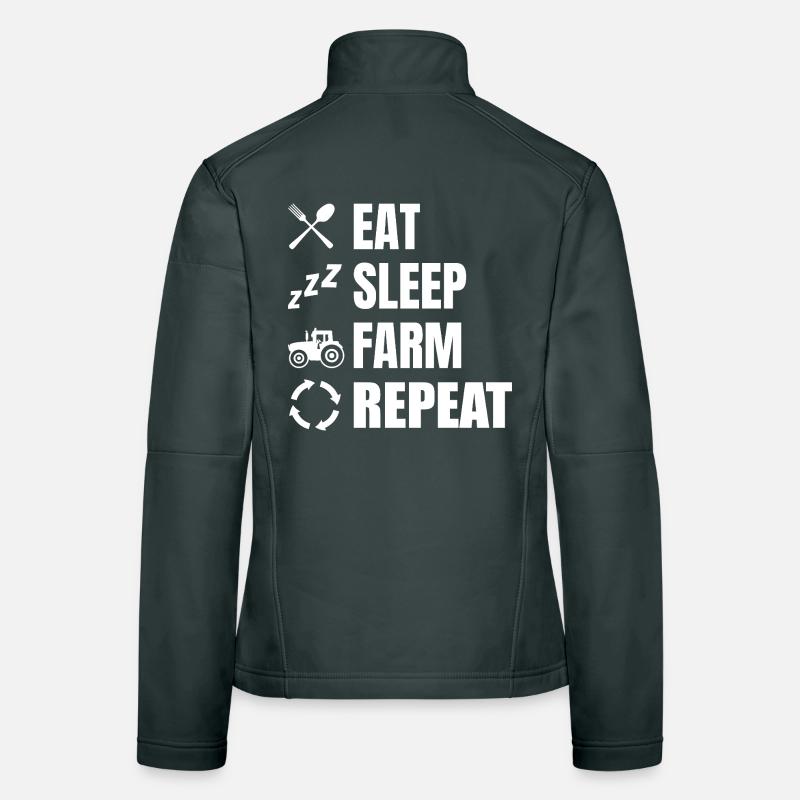 Manger, dormir, labourer, répéter Veste en tissu softshell Femme