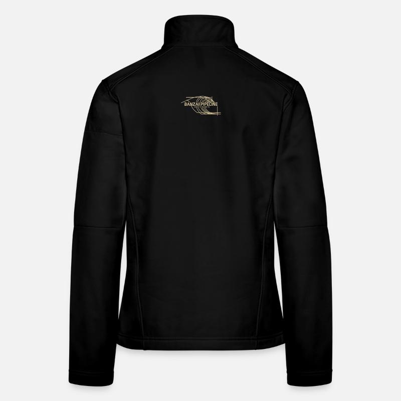 Banzai Pipeline Surf Wave Art - Women's Softshell Jacket - black