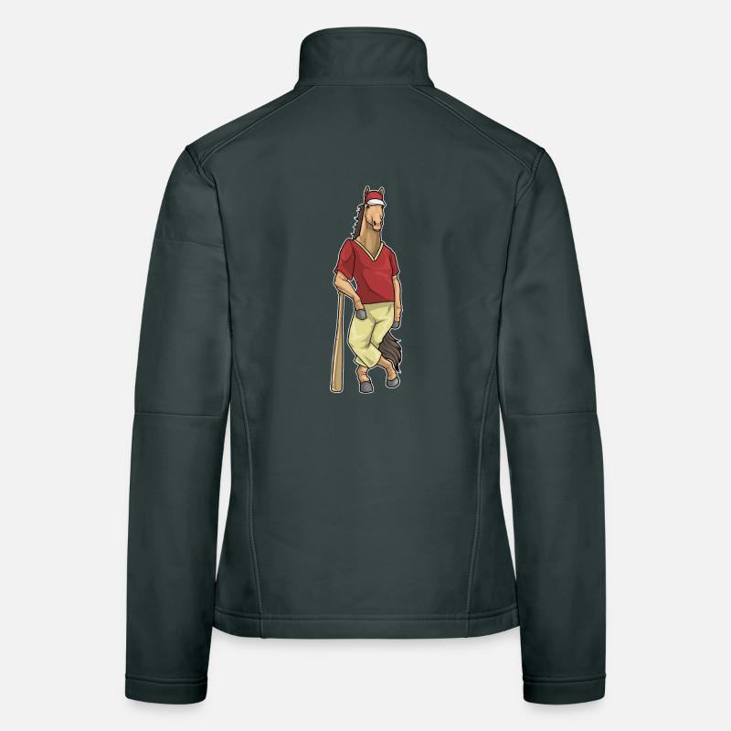 Pferd Baseball Baseballschläger Frauen Softshelljacke