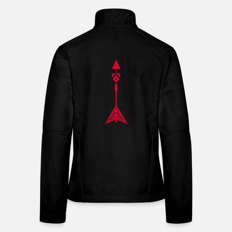 Rotes Symbol eines Pfeils der amerikanischen Ureinwohner Frauen Softshelljacke