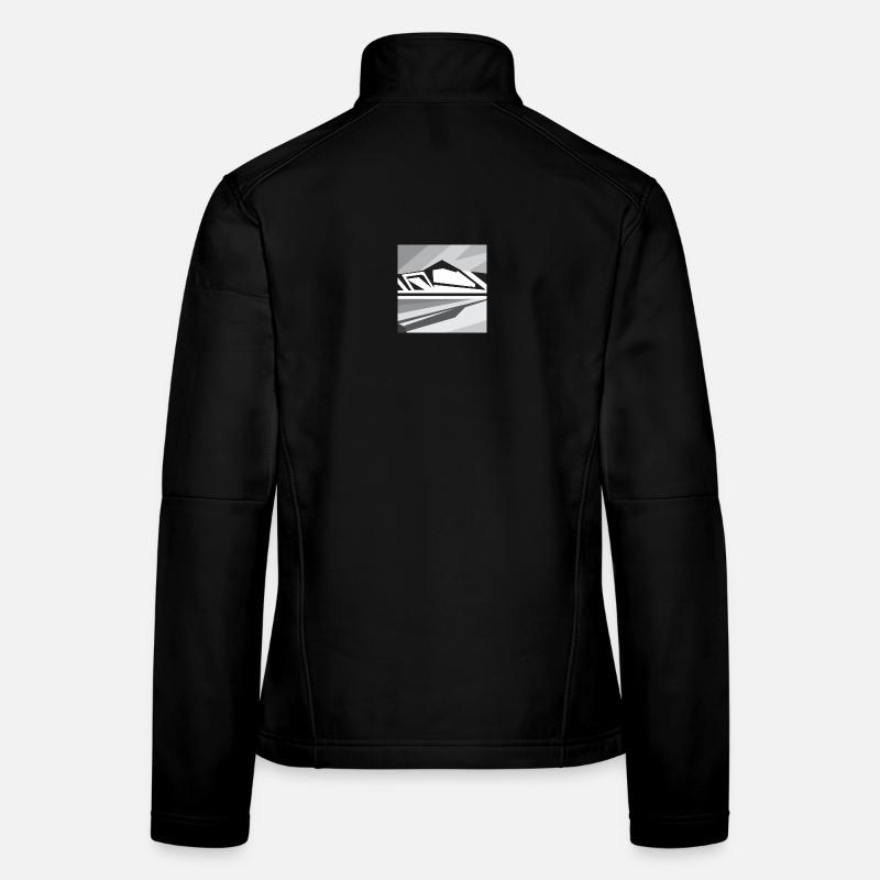 Geometric Mountains - Women's Softshell Jacket - black