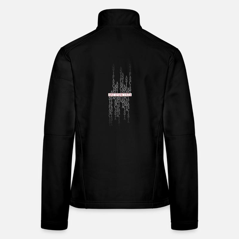Antifascista Typo Collage rot/gradient - Frauen Softshelljacke - Schwarz