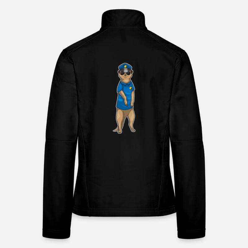 Erdmännchen Polizist Sonnenbrille Polizei Frauen Softshelljacke