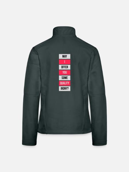 Puis-je vous offrir un peu d’ironie de qualité, Lustiger Spruch - Veste en tissu softshell Femme - noir - Dos