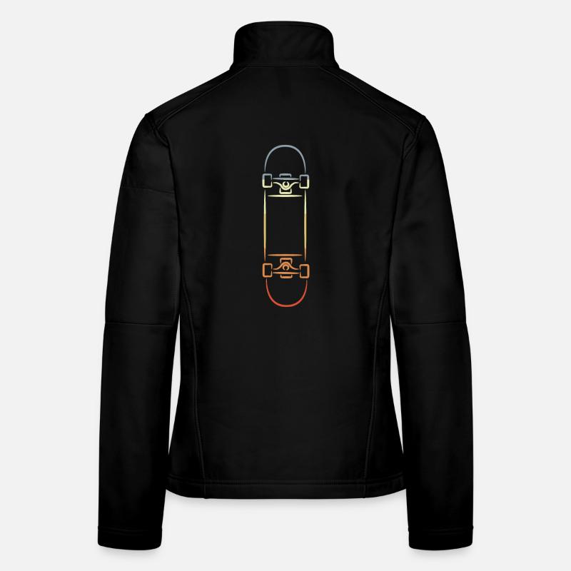 Vintage Skateboard Drawing Women's Softshell Jacket