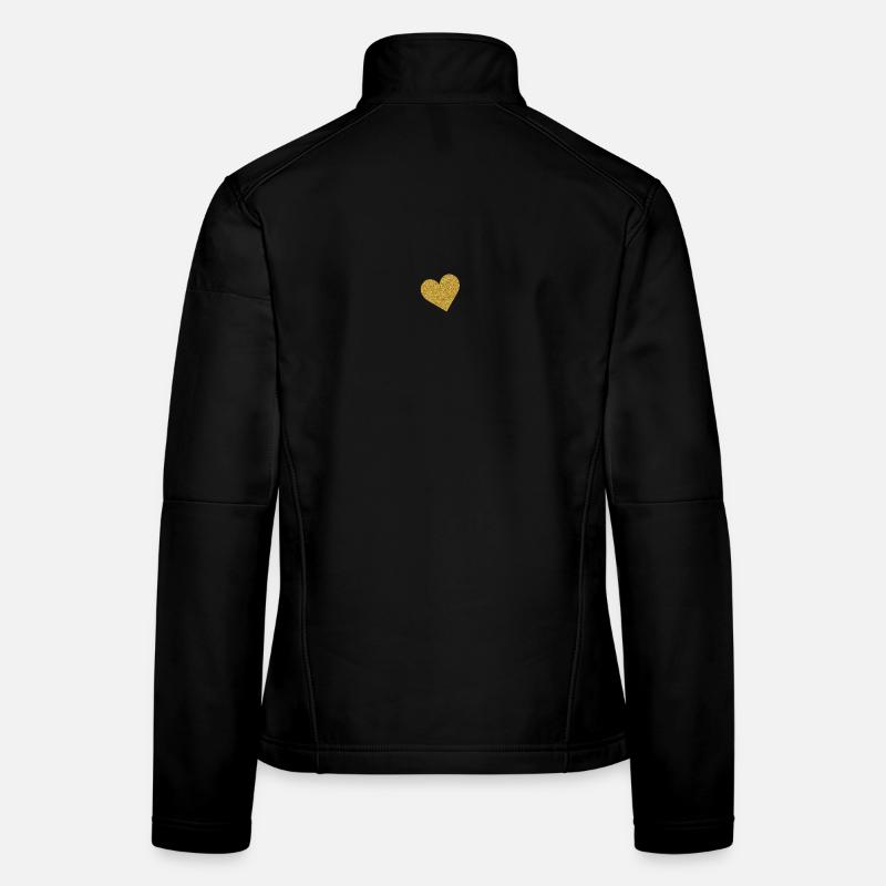 Goldenes Glitzerherz Frauen Softshelljacke