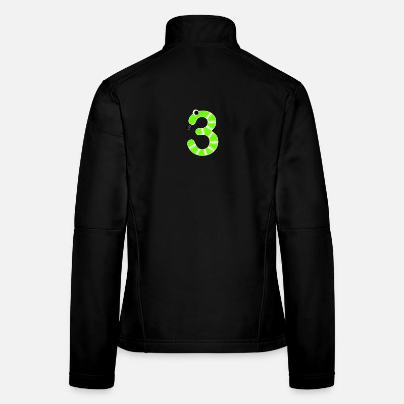 Zahl 3 Schlange Kinder Frauen Softshelljacke