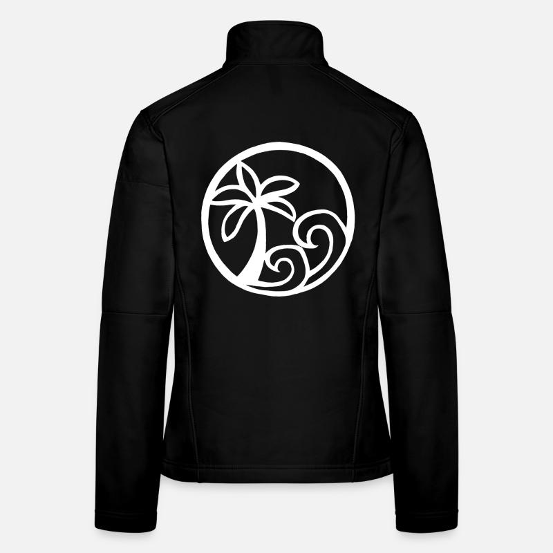 Vagues et palmier blanc Veste en tissu softshell Femme