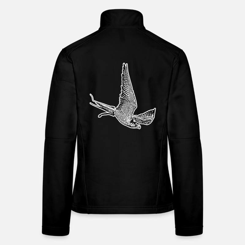 Falke im Sturzflug - Frauen Softshelljacke - Schwarz