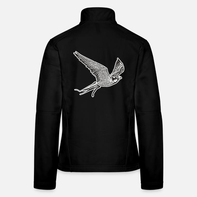 Falke im Flug - Frauen Softshelljacke - Schwarz