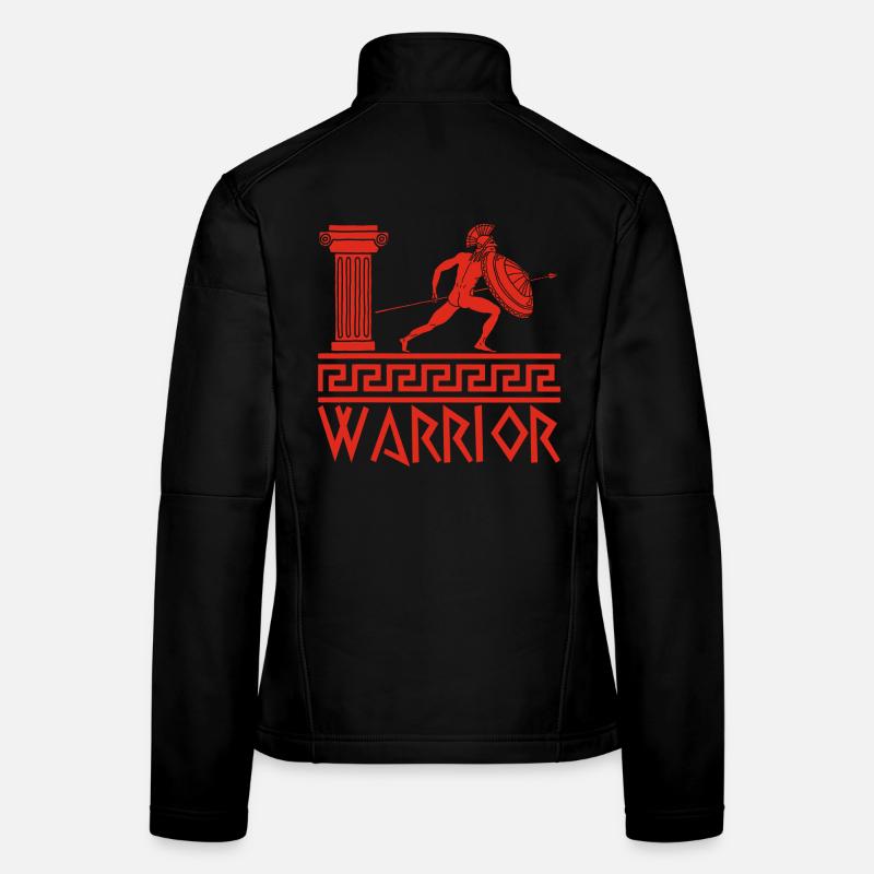Red Ancient Greek Warrior Women's Softshell Jacket