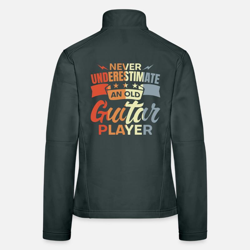 Never Underestimate An Old Guitar Player Frauen Softshelljacke
