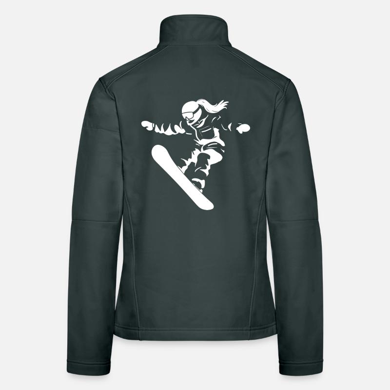 Dessin d’une snowboardeuse Veste en tissu softshell Femme