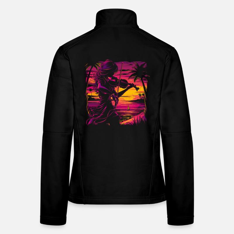 Violinist Synthwave Women's Softshell Jacket