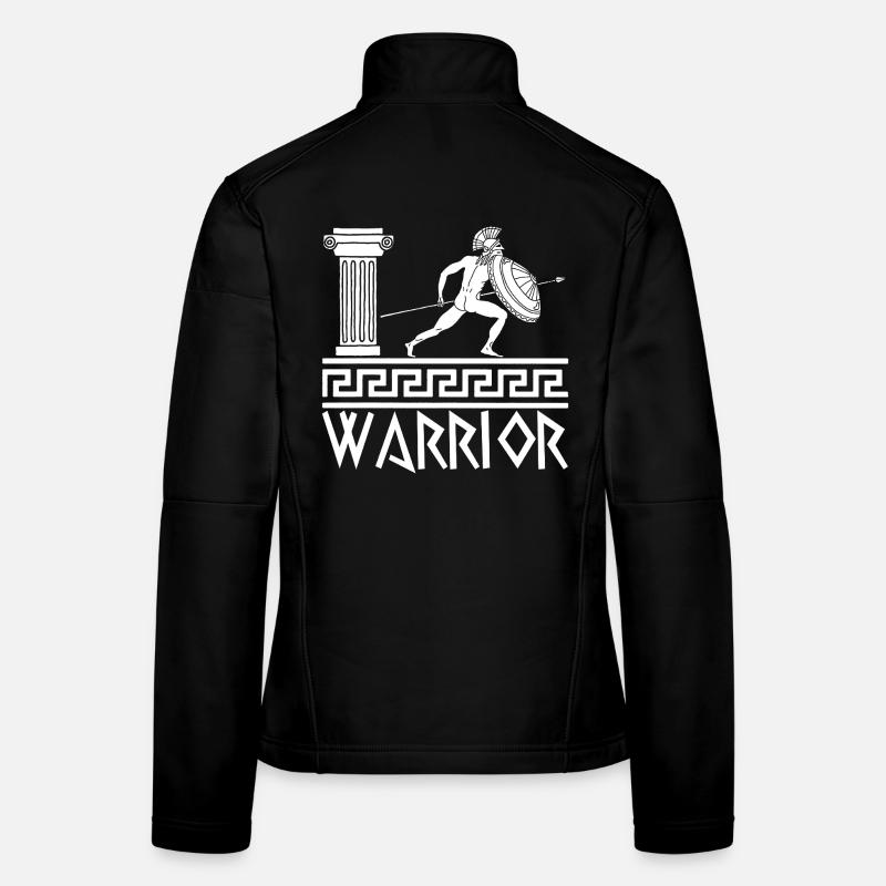 White hoplite Greek warrior Women's Softshell Jacket