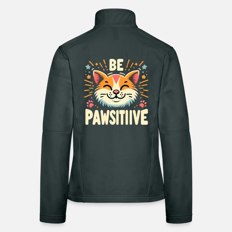 Be pawsitive cute cat Women's Softshell Jacket