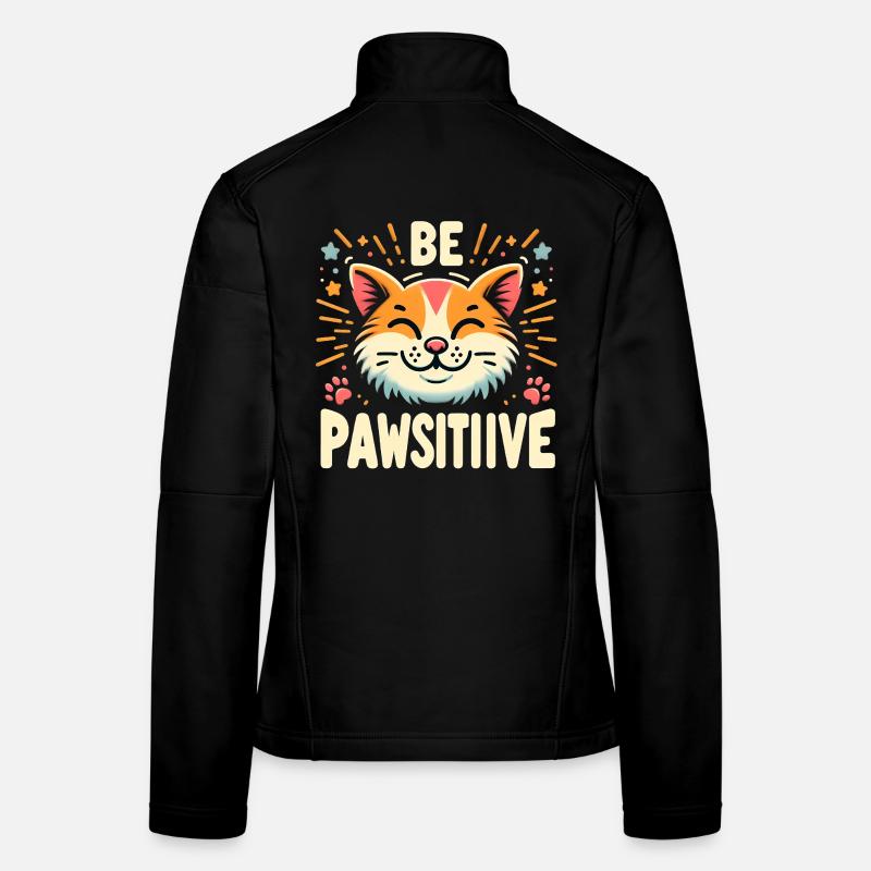 Be pawsitive süße Katze - Frauen Softshelljacke - Schwarz