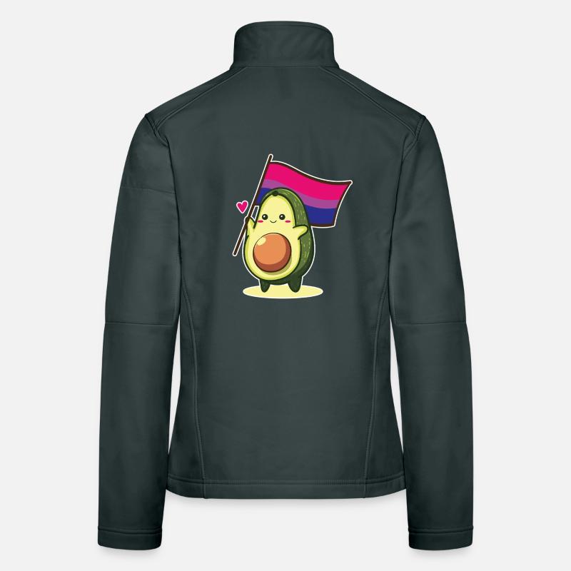 Avocado Bisexual Flag Bi Pride LGBT Queer CSD Women's Softshell Jacket
