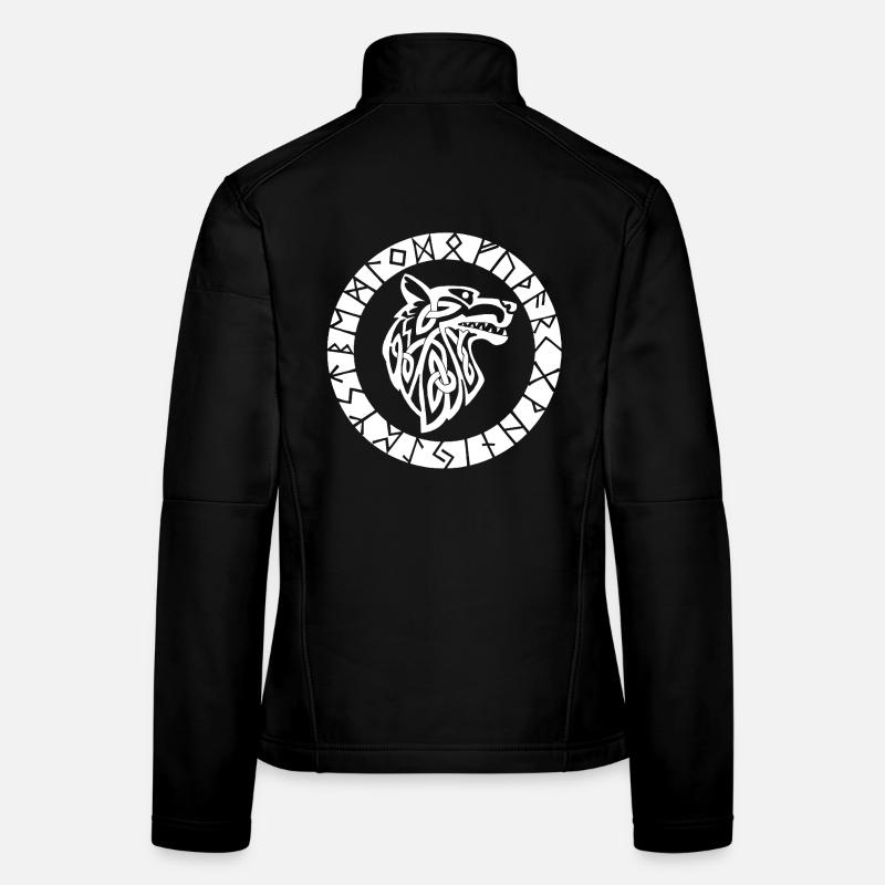 Viking emblem of the white wolf Women's Softshell Jacket